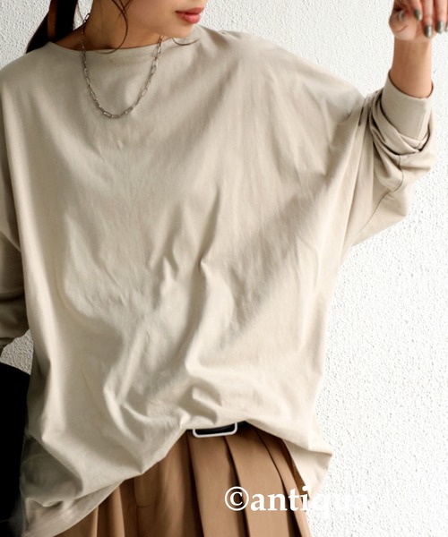 antiqua(アンティカ)の「ドルマンボートネックトップス(Tシャツ/カットソー・レディース・ブラック/ピンク/イエロー/サンドベージュ/ホワイト系その他・FREE)」の17枚目の写真