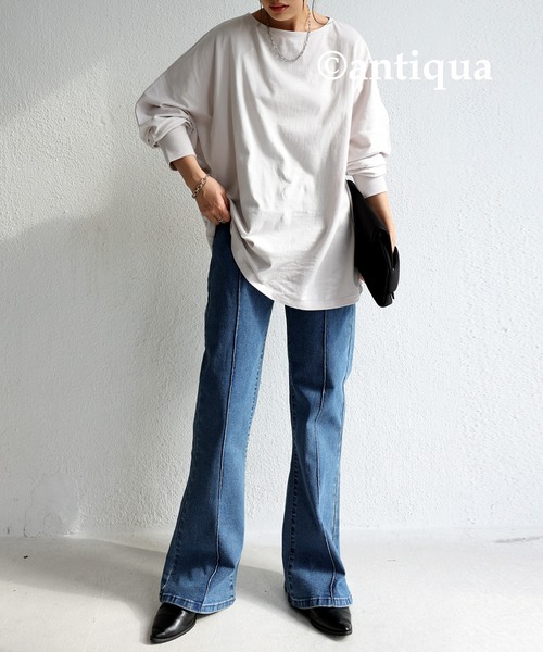 antiqua(アンティカ)の「ドルマンボートネックトップス(Tシャツ/カットソー・レディース・ブラック/ピンク/イエロー/サンドベージュ/ホワイト系その他・FREE)」の10枚目の写真