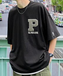 U.S. POLO ASSN. /ユーエスポロアッスン 別注 カレッジロゴ刺繍 ビッグシルエットカットソー 半袖Tシャツ