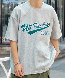 U.S. POLO ASSN. /ユーエスポロアッスン 別注 カレッジロゴ刺繍 ビッグシルエットカットソー 半袖Tシャツ