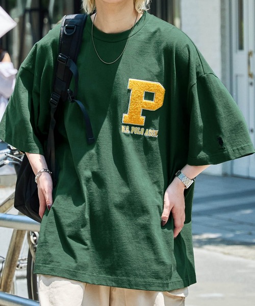 U.S. POLO ASSN.(ユーエスポロアッスン)の「U.S. POLO ASSN. /ユーエスポロアッスン 別注 カレッジロゴ刺繍 ビッグシルエットカットソー 半袖Tシャツ(Tシャツ/カットソー・メンズ・ブラック/ダークグリーン/ネイビー/オフホワイト/ブルー/グリーン/杢グレー/ホワイト系/ホワイト系2/ブラック系/ブラック系2/ライトグレー系/ライトグレー系2/ダークグリーン系/ネイビー系/アイボリー系3/ホワイト系3/ブラック系3/グレー系2/ブルー系2/ブルー系1/ダークブラウン/ホワイト系4/グレー系1・M/L)」の19枚目の写真