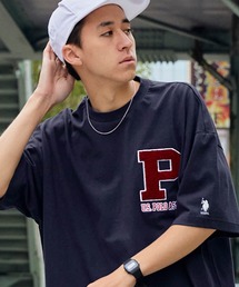 U.S. POLO ASSN. /ユーエスポロアッスン 別注 カレッジロゴ刺繍 ビッグシルエットカットソー 半袖Tシャツ