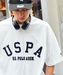 U.S. POLO ASSN. /ユーエスポロアッスン 別注 カレッジロゴ刺繍 ビッグシルエットカットソー 半袖Tシャツ