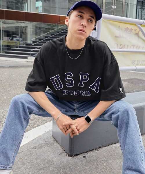 U.S. POLO ASSN. /ユーエスポロアッスン 別注 カレッジロゴ刺繍 ビッグ  