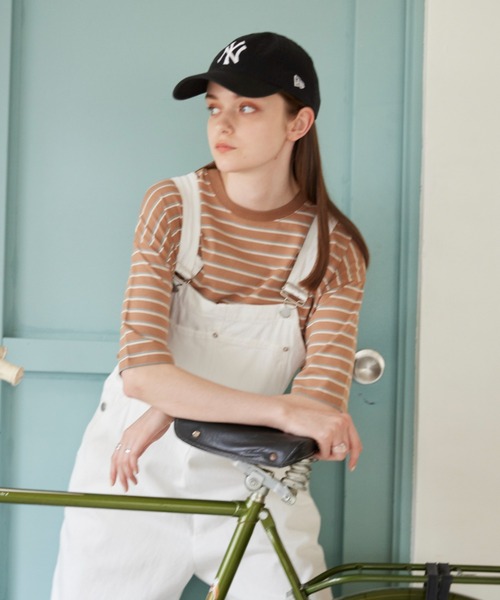 flaner（フラネ）の「Loose multi border tee/ルーズマルチボーダーTee（Tシャツ/カットソー・レディース・ネイビー/ブラウン・MEDIUM/LARGE）」の21枚目の写真