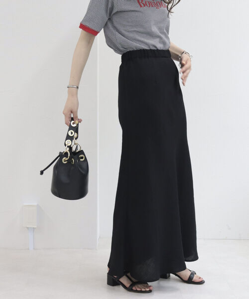 fredy emue（フレディエミュ）の「リネンライク マーメイドスカート（スカート・レディース・ブラック/ピンク/グリーン・38/36）」の7枚目の写真