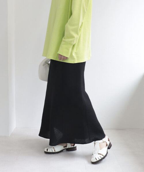 fredy emue（フレディエミュ）の「リネンライク マーメイドスカート（スカート・レディース・ブラック/ピンク/グリーン・38/36）」の11枚目の写真