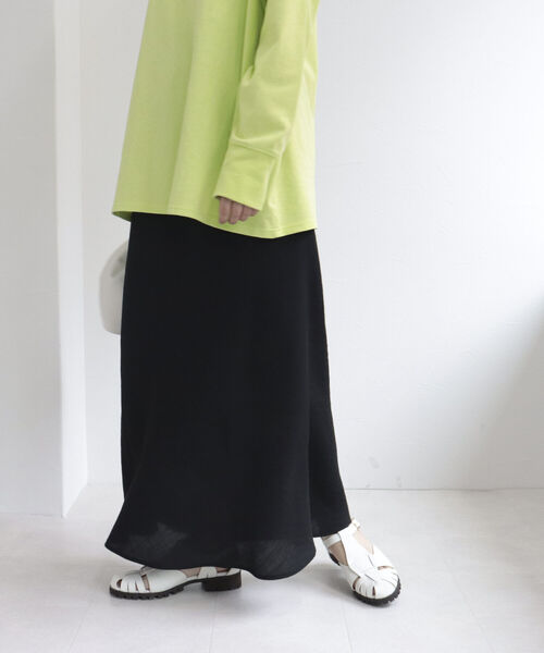 fredy emue（フレディエミュ）の「リネンライク マーメイドスカート（スカート・レディース・ブラック/ピンク/グリーン・38/36）」の5枚目の写真