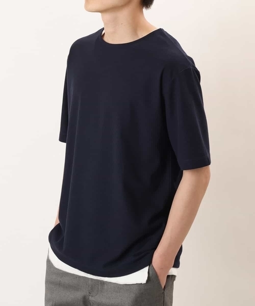 a.v.v（アーヴェヴェ）の「【S-XXL/2SET】サカリバレイヤードカットソー（アンサンブル・メンズ・ライトグレー/ピンク/ライトブルー/ネイビー/ミント/モカ・44/46/48/50/52）」の5枚目の写真