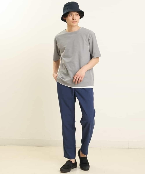 a.v.v（アーヴェヴェ）の「【S-XXL/2SET】サカリバレイヤードカットソー（アンサンブル・メンズ・ライトグレー/ピンク/ライトブルー/ネイビー/ミント/モカ・44/46/48/50/52）」の7枚目の写真