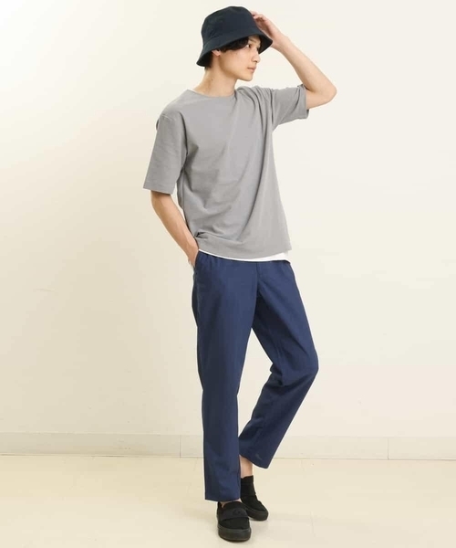 a.v.v（アーヴェヴェ）の「【S-XXL/2SET】サカリバレイヤードカットソー（アンサンブル・メンズ・ライトグレー/ピンク/ライトブルー/ネイビー/ミント/モカ・44/46/48/50/52）」の8枚目の写真