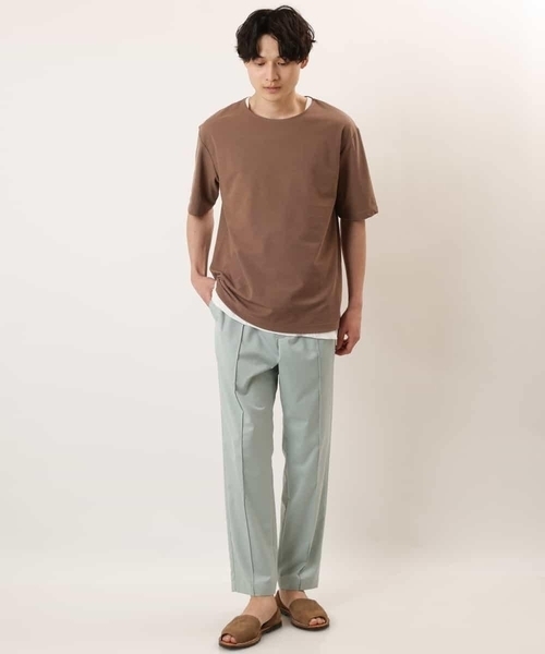 a.v.v（アーヴェヴェ）の「【S-XXL/2SET】サカリバレイヤードカットソー（アンサンブル・メンズ・ライトグレー/ピンク/ライトブルー/ネイビー/ミント/モカ・44/46/48/50/52）」の12枚目の写真