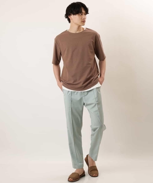 a.v.v（アーヴェヴェ）の「【S-XXL/2SET】サカリバレイヤードカットソー（アンサンブル・メンズ・ライトグレー/ピンク/ライトブルー/ネイビー/ミント/モカ・44/46/48/50/52）」の13枚目の写真