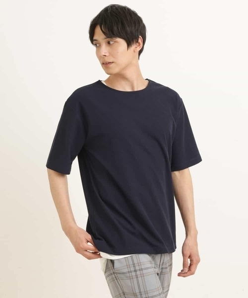 a.v.v（アーヴェヴェ）の「【S-XXL/2SET】サカリバレイヤードカットソー（アンサンブル・メンズ・ライトグレー/ピンク/ライトブルー/ネイビー/ミント/モカ・44/46/48/50/52）」の19枚目の写真