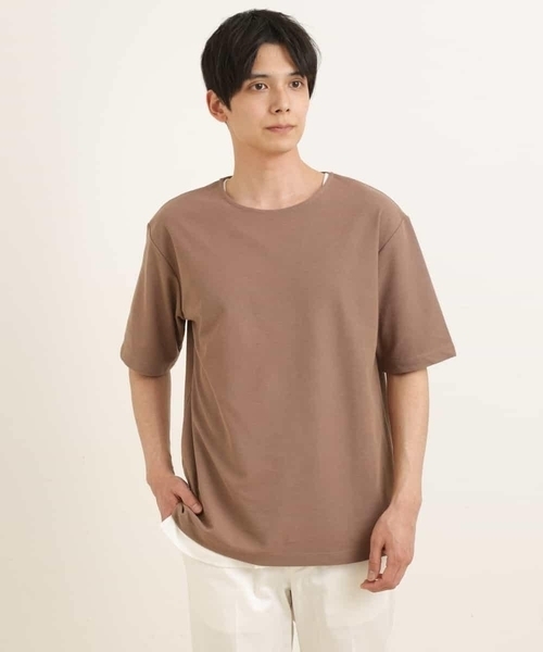 a.v.v（アーヴェヴェ）の「【S-XXL/2SET】サカリバレイヤードカットソー（アンサンブル・メンズ・ライトグレー/ピンク/ライトブルー/ネイビー/ミント/モカ・44/46/48/50/52）」の20枚目の写真