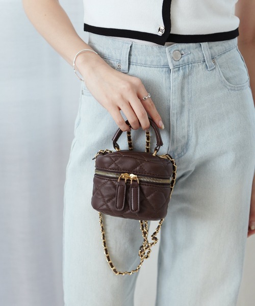 Lamoa（ラモア）の「Lamoa/チェーンストラップ キルティング ミニショルダーバック（ショルダーバッグ・レディース・ホワイト/ブラック/ベージュ/ブラウン/グリーン・FREE）」の11枚目の写真