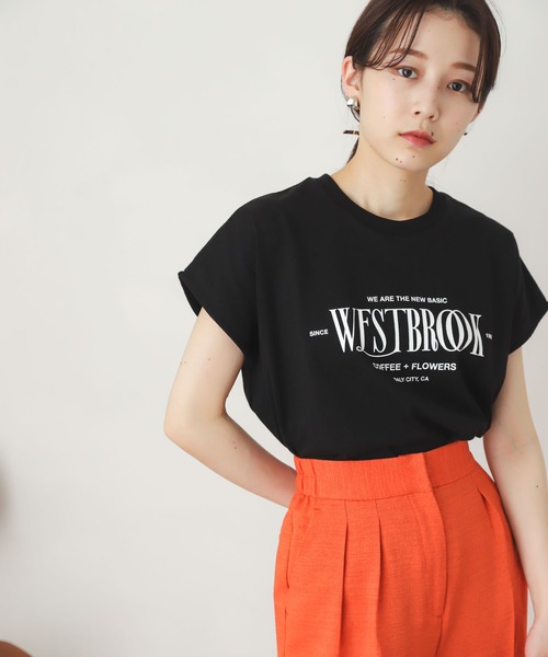 SENSE OF PLACE by URBAN RESEARCH（センスオブプレイスバイアーバンリサーチ）の「グラフィックフレンチスリーブトップ（Tシャツ/カットソー・レディース・ホワイト系その他/ブラック系その他/グリーン系その他/ピンク系その他・ONE）」の5枚目の写真