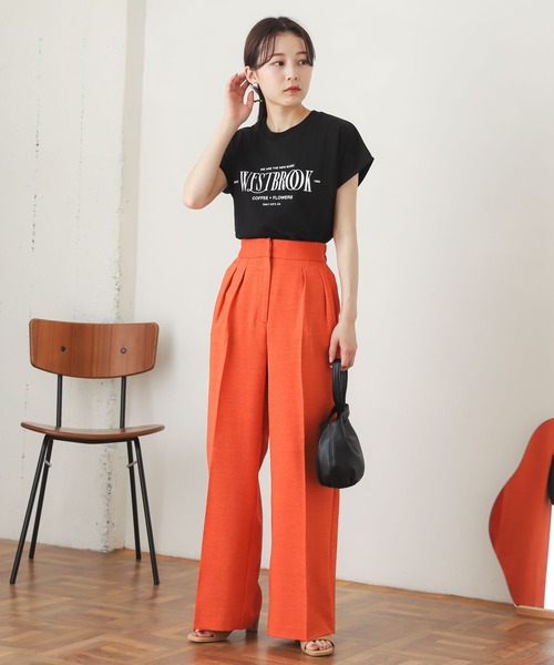 SENSE OF PLACE by URBAN RESEARCH（センスオブプレイスバイアーバンリサーチ）の「グラフィックフレンチスリーブトップ（Tシャツ/カットソー・レディース・ホワイト系その他/ブラック系その他/グリーン系その他/ピンク系その他・ONE）」の6枚目の写真