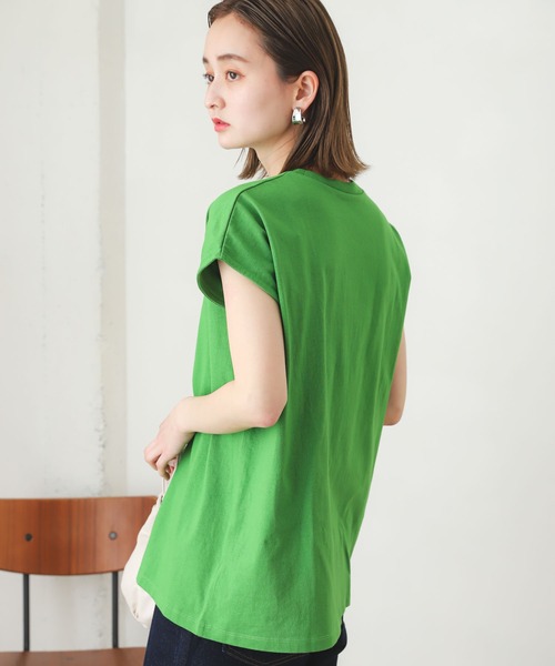 SENSE OF PLACE by URBAN RESEARCH（センスオブプレイスバイアーバンリサーチ）の「グラフィックフレンチスリーブトップ（Tシャツ/カットソー・レディース・ホワイト系その他/ブラック系その他/グリーン系その他/ピンク系その他・ONE）」の11枚目の写真