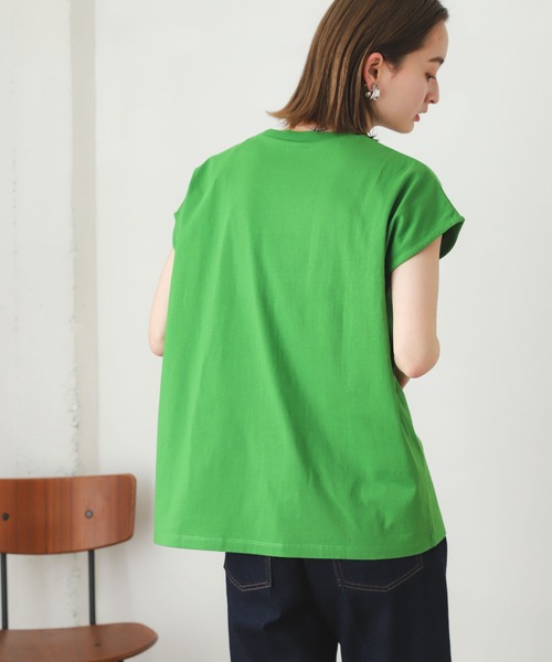 SENSE OF PLACE by URBAN RESEARCH（センスオブプレイスバイアーバンリサーチ）の「グラフィックフレンチスリーブトップ（Tシャツ/カットソー・レディース・ホワイト系その他/ブラック系その他/グリーン系その他/ピンク系その他・ONE）」の12枚目の写真