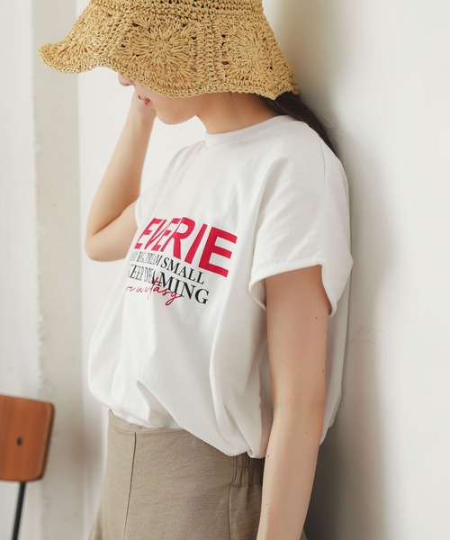 SENSE OF PLACE by URBAN RESEARCH（センスオブプレイスバイアーバンリサーチ）の「グラフィックフレンチスリーブトップ（Tシャツ/カットソー・レディース・ホワイト系その他/ブラック系その他/グリーン系その他/ピンク系その他・ONE）」の18枚目の写真