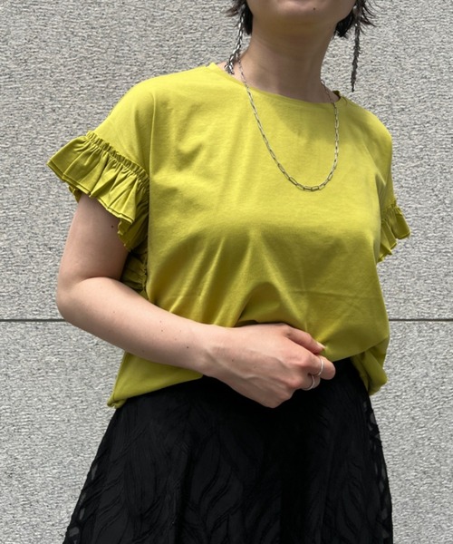 Chez toi(シェトワ)の「袖フリルカットプルオーバー(Tシャツ/カットソー・レディース・ブラック/オフホワイト/イエロー/オレンジ・FREE)」の13枚目の写真