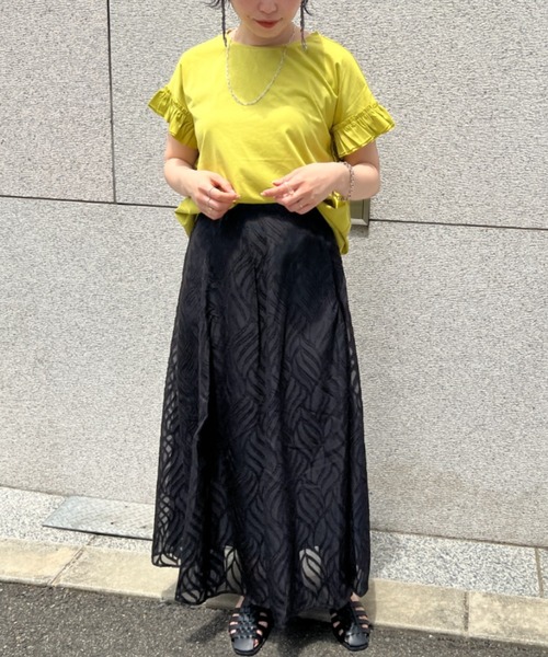 Chez toi(シェトワ)の「袖フリルカットプルオーバー(Tシャツ/カットソー・レディース・ブラック/オフホワイト/イエロー/オレンジ・FREE)」の16枚目の写真