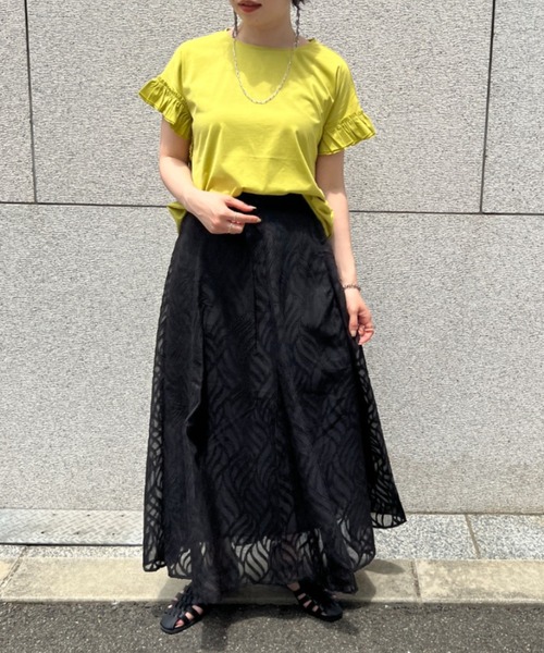 Chez toi(シェトワ)の「袖フリルカットプルオーバー(Tシャツ/カットソー・レディース・ブラック/オフホワイト/イエロー/オレンジ・FREE)」の17枚目の写真