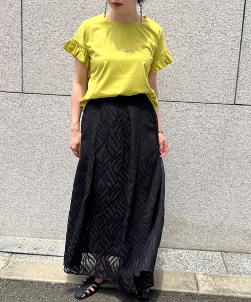 Chez toi(シェトワ)の「袖フリルカットプルオーバー(Tシャツ/カットソー・レディース・ブラック/オフホワイト/イエロー/オレンジ・FREE)」の18枚目の写真