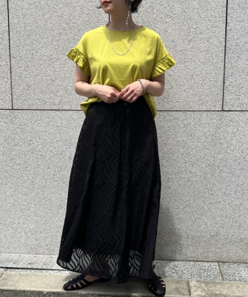 Chez toi(シェトワ)の「袖フリルカットプルオーバー(Tシャツ/カットソー・レディース・ブラック/オフホワイト/イエロー/オレンジ・FREE)」の19枚目の写真