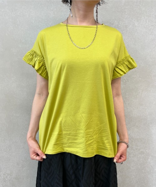Chez toi(シェトワ)の「袖フリルカットプルオーバー(Tシャツ/カットソー・レディース・ブラック/オフホワイト/イエロー/オレンジ・FREE)」の20枚目の写真