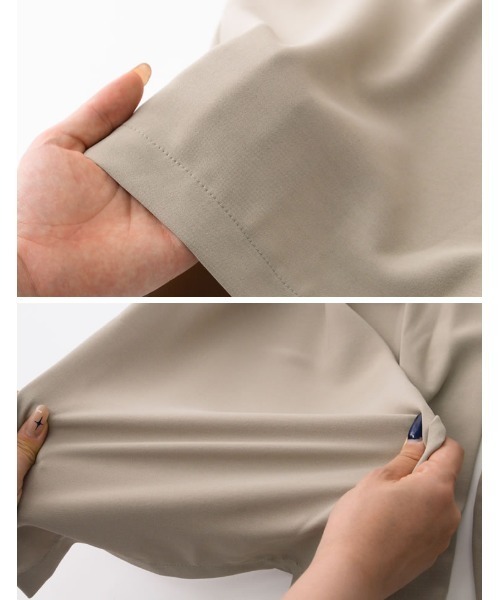 Re:EDIT（リエディ）の「[低身長/高身長サイズ有][洗濯機で洗える]ウエストリボンノースリーブオールインワン（つなぎ/オールインワン・レディース・ブラック/ブルー/グレイッシュベージュ/チャコール/ピンク/モカ・MEDIUM/SHORT/TALL/LARGE）」の11枚目の写真