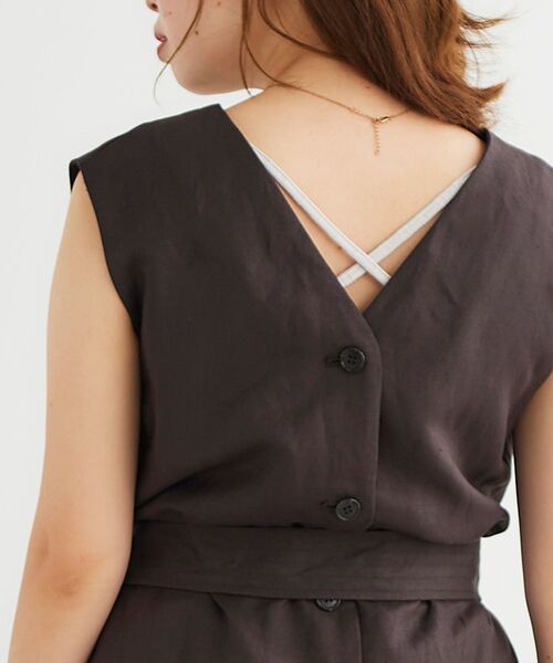 le.coeur blanc（ルクールブラン）の「ワイドリブバックスロスタンクトップ（タンクトップ・レディース・グレイッシュベージュ/ブラウン/カーキオリーブ/ブラック・38）」の7枚目の写真