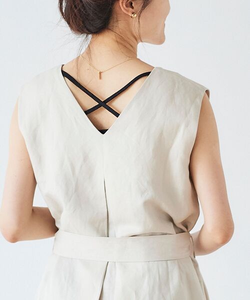 le.coeur blanc（ルクールブラン）の「ワイドリブバックスロスタンクトップ（タンクトップ・レディース・グレイッシュベージュ/ブラウン/カーキオリーブ/ブラック・38）」の16枚目の写真