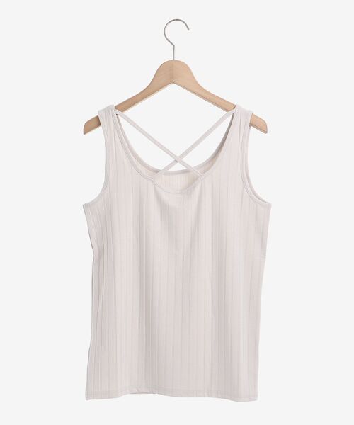 le.coeur blanc（ルクールブラン）の「ワイドリブバックスロスタンクトップ（タンクトップ・レディース・グレイッシュベージュ/ブラウン/カーキオリーブ/ブラック・38）」の17枚目の写真