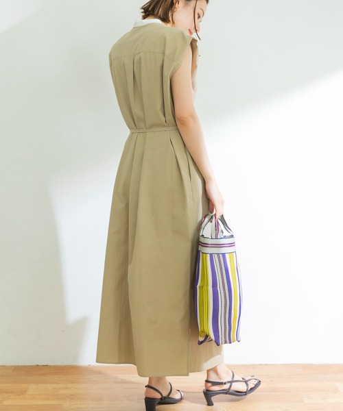 URBAN RESEARCH(アーバンリサーチ)の「バンドカラー配色シャツワンピース(ワンピース・レディース・ベージュ/ネイビー・36/38)」の10枚目の写真