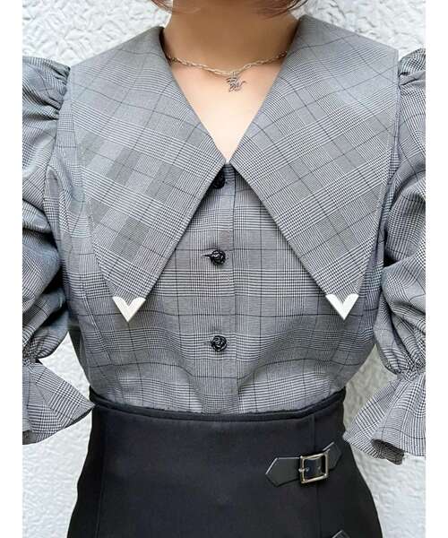 EATME（イートミー）の「BIGカラーブラウス（シャツ/ブラウス・レディース・オフホワイト/ブラック/その他1・FREE）」の9枚目の写真