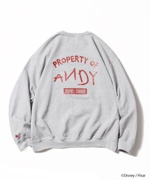 ROOPTOKYO別注:TOY STORY PROPERTY OF ANDY SWEAT クルーネックスウェット