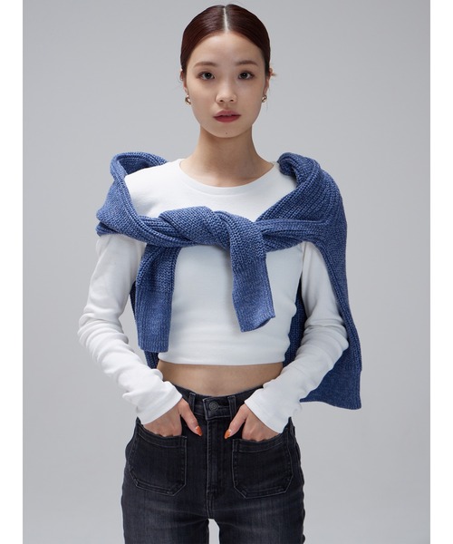 GAP（ギャップ）の「クラシック コットンリブ カーディガン（カーディガン/ボレロ・レディース・ピンク/ブルー/グリーン/その他/ブラウン・S/M/L/XS/XL/XXS）」の9枚目の写真