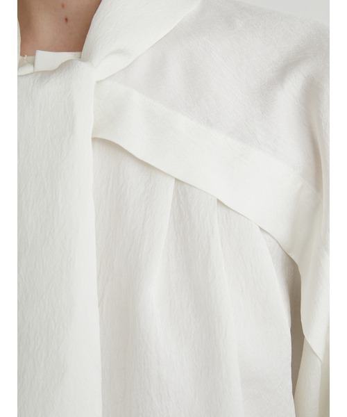 MIESROHE（ミースロエ）の「ボウタイコクーンブラウス　マシーンウォッシャブル（シャツ/ブラウス・レディース・ホワイト/ブラック/ベージュ・FREE）」の4枚目の写真