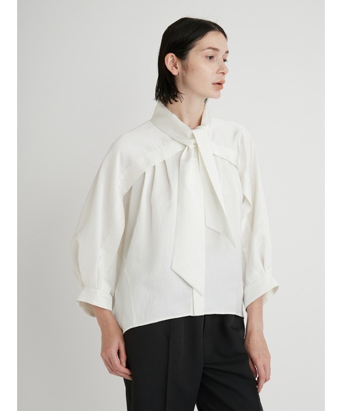MIESROHE（ミースロエ）の「ボウタイコクーンブラウス　マシーンウォッシャブル（シャツ/ブラウス・レディース・ホワイト/ブラック/ベージュ・FREE）」の19枚目の写真