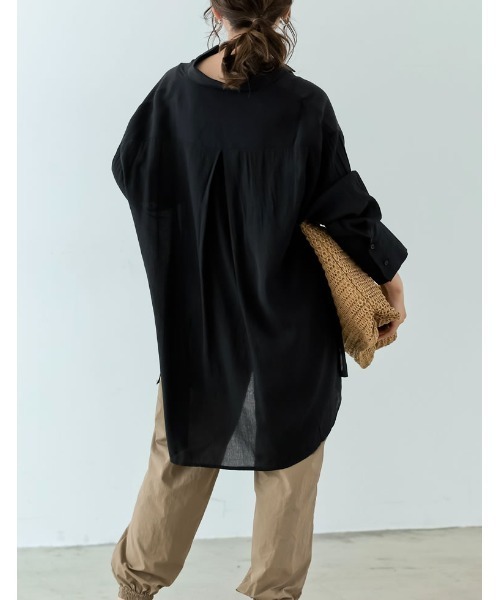 [低身長サイズ有]シアーオーバーシャツチュニック