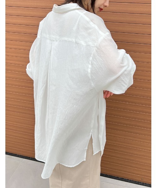 [低身長サイズ有]シアーオーバーシャツチュニック