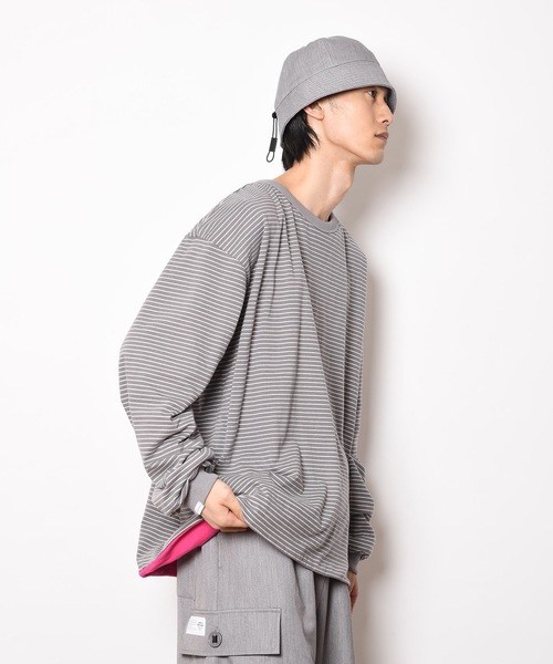 SUPERTHANKS（スーパーサンクス）の「無地＆ベーシック ソリッドバケットハット/6 PANNEL METRO HAT（ハット・メンズ・ブラック/グレー・ONE SIZE）」の4枚目の写真