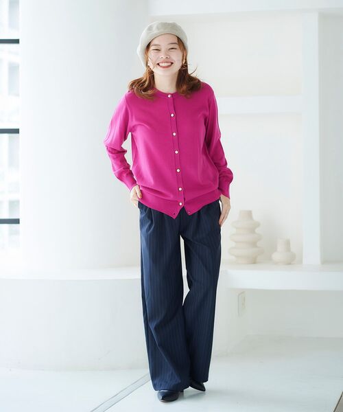 le.coeur blanc（ルクールブラン）の「ウォッシャブルウールクルーネックカーディガン（カーディガン/ボレロ・レディース・オフホワイト/ピンク/ブルー/ブラック・38）」の22枚目の写真