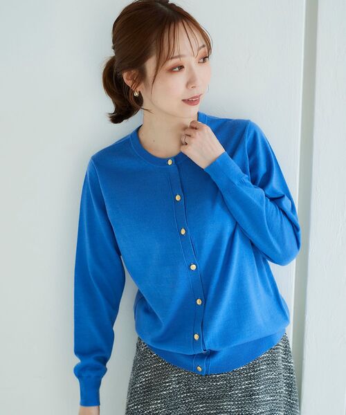 le.coeur blanc（ルクールブラン）の「ウォッシャブルウールクルーネックカーディガン（カーディガン/ボレロ・レディース・オフホワイト/ピンク/ブルー/ブラック・38）」の19枚目の写真