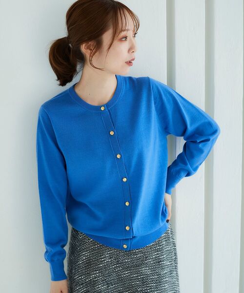 le.coeur blanc（ルクールブラン）の「ウォッシャブルウールクルーネックカーディガン（カーディガン/ボレロ・レディース・オフホワイト/ピンク/ブルー/ブラック・38）」の11枚目の写真