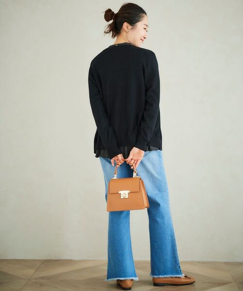 le.coeur blanc（ルクールブラン）の「ウォッシャブルウールクルーネックカーディガン（カーディガン/ボレロ・レディース・オフホワイト/ピンク/ブルー/ブラック・38）」の20枚目の写真