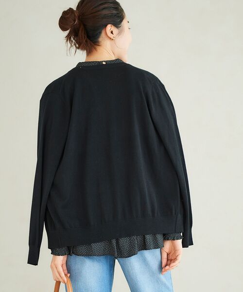 le.coeur blanc（ルクールブラン）の「ウォッシャブルウールクルーネックカーディガン（カーディガン/ボレロ・レディース・オフホワイト/ピンク/ブルー/ブラック・38）」の8枚目の写真