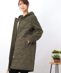 DRESKIP | 【吸湿発熱/２WAY】大人な優しさ漂う 中綿異素材 キルティングコート(その他アウター)